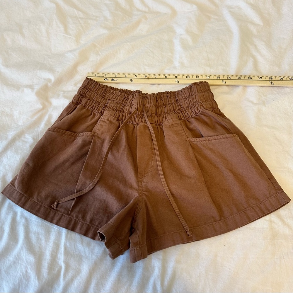 Aerie Brown Pull-On Lounge Shorts Elastic Waist Drawstring Casual Women’s Size S - Picture 3 of 7